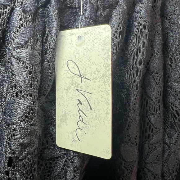 J. VALDI Womens Floral Crochet Lace Tunic Swim Cover Up Dress Black NEW Sz Large - Picture 9 of 15